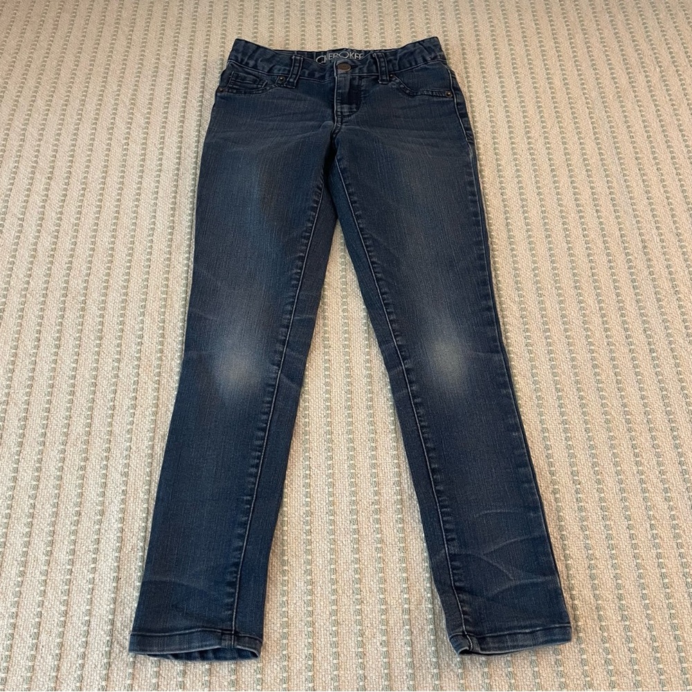 Girl’s - Cherokee - Adjustable Waist Blue Jeans - Size: 7
